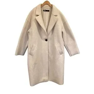 Zara | Jackets & Coats | Zara Oversized Boucle Textured Coat In